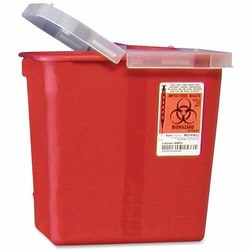 Enterprise Technology Solutions&nbsp;Covidien  Biohazard Sharps Container W/Clear Hinged Lid, 2 Gal, Red