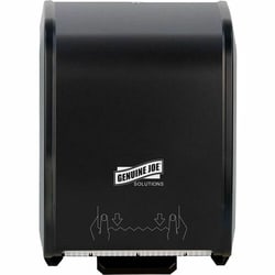 Enterprise Technology Solutions&nbsp;Genuine Joe  Dispenser,f/Paper Towels,Touchless,Battery-Free,High-Capacity,Black