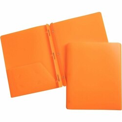 Enterprise Technology Solutions&nbsp;Business Source  Poly Portfolio, 3-Prong, 2 Pockets, Letter-size, Orange