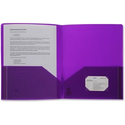 Enterprise Technology Solutions&nbsp;Business Source  Poly Portfolio, 2 Pocket, LTR, .3mil, Purple