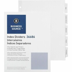 Enterprise Technology Solutions&nbsp;Business Source  Index Dividers, 3HP, 5-Tab, 5 ST/PK, 11