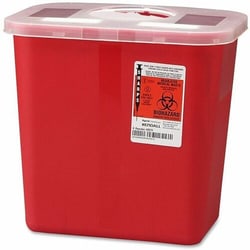 Enterprise Technology Solutions&nbsp;Covidien  Biohazard Sharps Container w/ Rotor Lid, 2 Gal., Red