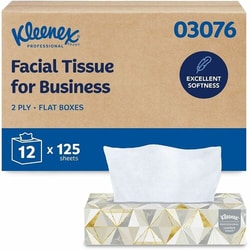 Enterprise Technology Solutions&nbsp;Kimberly-Clark Professional  Facial Tissue,2-Ply,Flat Box,125/BX,12BX/CT,WE
