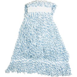 Enterprise Technology Solutions&nbsp;Genuine Joe  Medium Striped Finish Mop Looped, 21oz., Blue/White