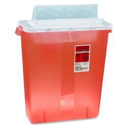Enterprise Technology Solutions&nbsp;Covidien  Biohazard Sharps Container W/Clear Lid, 3 Gallon, Red