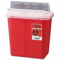 Enterprise Technology Solutions&nbsp;Covidien  Biohazard Sharps Container W/Clear Drop Lid, 2 Gallon, Red
