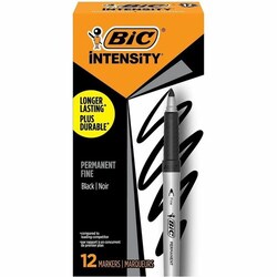 Enterprise Technology Solutions&nbsp;Bic  Permanent Marker, w/ Rubber Grip, Fine Point, Black