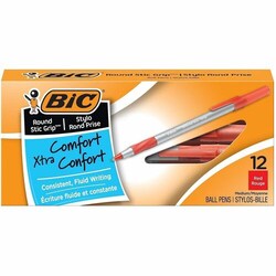Enterprise Technology Solutions&nbsp;Bic  Round Stic Pen,Comfort Grip,Nonrefill,Med Pt, RD Ink