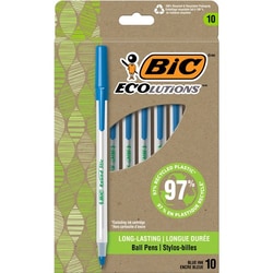 Enterprise Technology Solutions&nbsp;Bic  Pen,Ballpoint,Stick,1.0mm,10/PK,Semi-CL Barrel/Blue Ink