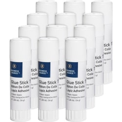 Enterprise Technology Solutions&nbsp;Business Source  Glue Stick, Permanent, Acid-free, 1.26 oz, 12/PK, Clear