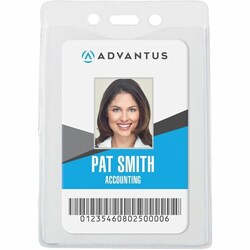 Enterprise Technology Solutions&nbsp;Advantus Corp.  ID Badge Holder, Security, Vertical, 50/BX, Clear