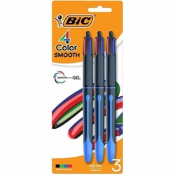 Enterprise Technology Solutions&nbsp;Bic  Pen,4-Color,Retractable,1.0mm,3/Pack,Blue/Black/Red/Green