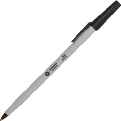 Enterprise Technology Solutions&nbsp;Business Source  Ballpoint Stick Pens, Fine Pt, Light Gray Barrel, Black Ink