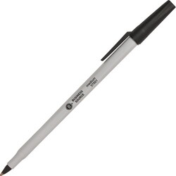 Enterprise Technology Solutions&nbsp;Business Source  Ballpoint Stick Pens, Med Pt, Lt Gray Barrel/ Black Ink