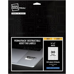 Enterprise Technology Solutions&nbsp;Avery  Asset Tag, Destructible, Laser, 3/4