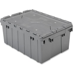 Enterprise Technology Solutions&nbsp;Akro-Mils  Container, w/Attached Lid, 8-1/2 Gal, Gray