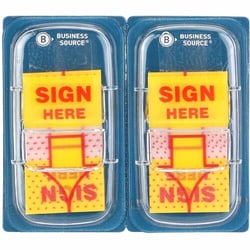 Enterprise Technology Solutions&nbsp;Business Source  Arrow Message Flags,Sign Here,Repositionable,Pop-Up Dispenser,1