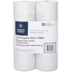 Enterprise Technology Solutions&nbsp;Business Source  Paper Rolls, Single Ply, Bond, 44mmX155', 10/PK, WE
