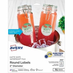 Enterprise Technology Solutions&nbsp;Avery  Labels,Round,SureFeed,Print,Waterproof,Polyester,2