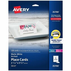 Enterprise Technology Solutions&nbsp;Avery  Tent Cards, Arched, Laser/Inkjet, 2-1/16