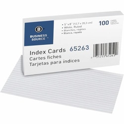 Enterprise Technology Solutions&nbsp;Business Source  Index Cards, Ruled, 72 lb., 5