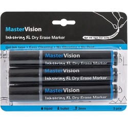 Enterprise Technology Solutions&nbsp;Bi-silque  Markers, Inkstring, Gel, 3mm Bullet Point, 3/PK, Black
