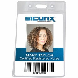Enterprise Technology Solutions&nbsp;Baumgartens  Vinyl Badge Holder, Vertical, 2-1/2