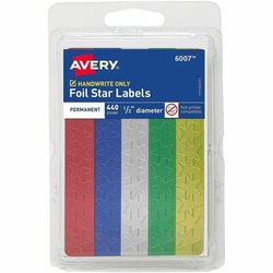 Enterprise Technology Solutions&nbsp;Avery  Foil Star Stickers, 1/2