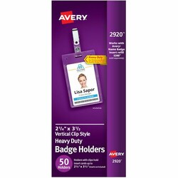 Enterprise Technology Solutions&nbsp;Avery  Badge Holder w/ Clip,Portrait,2-1/4