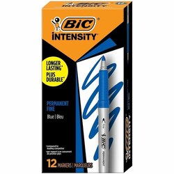 Enterprise Technology Solutions&nbsp;Bic  Marker, Permanent, w/ Rubber Grip, Fine Point, Blue
