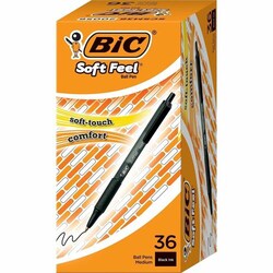 Enterprise Technology Solutions&nbsp;Bic  Retractable Ballpoint Pen, Med Pt, 36/BX, Black Barrel/Ink