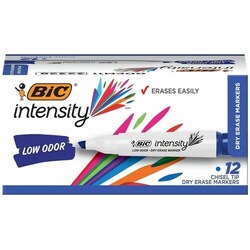 Enterprise Technology Solutions&nbsp;Bic  Markers, Dry-erase, Low-odor, Chisel, Blue