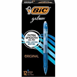 Enterprise Technology Solutions&nbsp;Bic  Pen, Gel, Retractable, 0.7mm Point, Blue