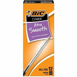 Enterprise Technology Solutions&nbsp;Bic  Stic Ballpoint Pen, Medium Point, BK Ink/CL Barrel