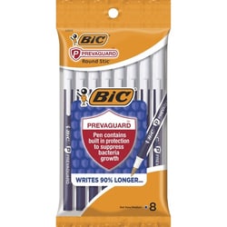 Enterprise Technology Solutions&nbsp;Bic  Pen, Antibacterial, Ballpoint, Blister Card, 8/PK, Blue