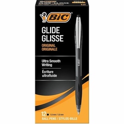 Enterprise Technology Solutions&nbsp;Bic  Atlantis Retractable Pen, Med Point, Metal Clip, Black Ink
