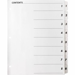 Enterprise Technology Solutions&nbsp;Business Source  Index Dividers,w/TOC Page,1-8, 8 Tabs/ST,11