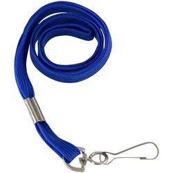 Enterprise Technology Solutions&nbsp;Baumgartens  Flat Lanyard W/ Hook, 100/PK, Blue