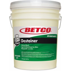 Enterprise Technology Solutions&nbsp;Betco Corporation  Destainer,Liquid,MildChlorine Scent, 5 Gal Pail, Light Amber