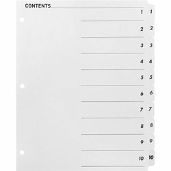 Enterprise Technology Solutions&nbsp;Business Source  Index Dividers,w/TOC Page,1-10, 10 Tabs/ST,11
