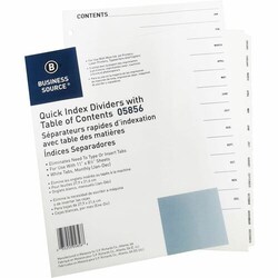 Enterprise Technology Solutions&nbsp;Business Source  Index Dividers, Jan-Dec, 3HP, Letter, 12/ST, White