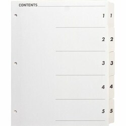 Enterprise Technology Solutions&nbsp;Business Source  Index Dividers,w/TOC Page,1-5, 5 Tabs/ST,11