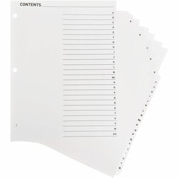 Enterprise Technology Solutions&nbsp;Business Source  Index Dividers, w/TOC, A-Z, 3HP, Letter, 25/ST, White