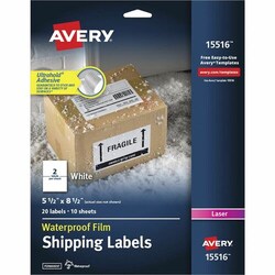 Enterprise Technology Solutions&nbsp;Avery  Mailing Labels, Weatherproof, 5-1/2