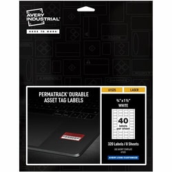 Enterprise Technology Solutions&nbsp;Avery  Labels, f/Asset Tags, Waterproof, 3/4