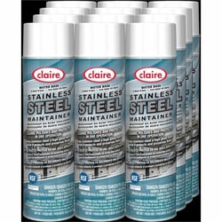 Enterprise Technology Solutions&nbsp;Claire Manufacturing Co  Cleaner Spray,f/Stainless Steel,Lemon,16oz,12/CT,White/Blue