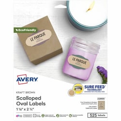 Enterprise Technology Solutions&nbsp;Avery  Labels, Oval Scallop, 21UP, 2-1/4