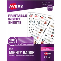 Enterprise Technology Solutions&nbsp;Avery  Inserts, f/Mighty Badges, Laser, 1