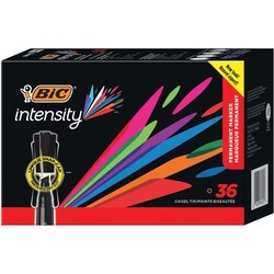 Enterprise Technology Solutions&nbsp;Bic  Permanent Markers, Snap Cap, XL Chisel Tip, 36/BX, BK