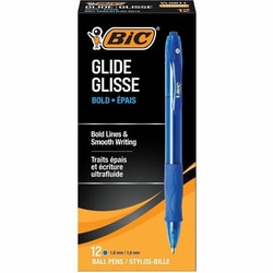 Enterprise Technology Solutions&nbsp;Bic  Ballpoint Pens, Retractable, 1.6mm, Blue ink/barrel